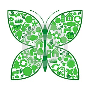 Butterfly of ecology icons