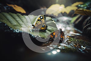 Butterfly and Fairy Tale Insect by a Serene Waterfall: Unreal Engine 5\'s Insane Detail