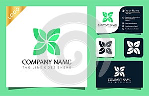 Butterfly flower Leaf logo design inspiration vector illustration with line art style,  fashion, cosmetic, modern company icon