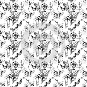 Butterfly and Flowers Pattern