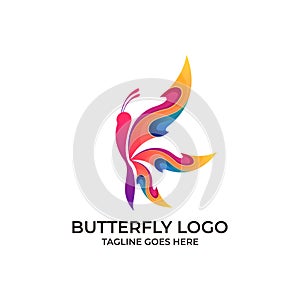 Butterfly Full Color Design concept Illustration Vector Template