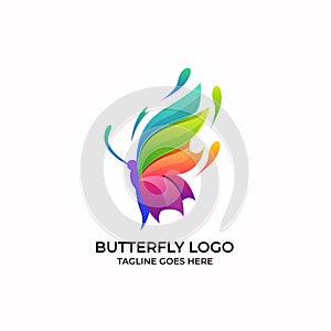 Butterfly Full Color Design concept Illustration Vector Template. this logo symbolize, some thing beautiful, soft, calm, nature,