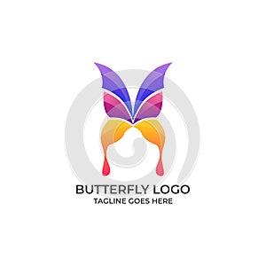 Butterfly Full Color Design concept Illustration Vector Template. this logo symbolize, some thing beautiful, soft, calm, nature,