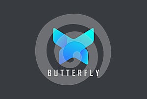 Butterfly geometric design abstract Logo vector template. Letter X technology style Logotype concept icon