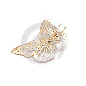Butterfly gold  barrette
