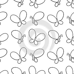 butterfly hand drawn seamless pattern2