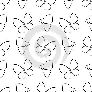 butterfly hand drawn seamless pattern3