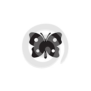 Butterfly icon, black butterfly silhouette vector isolated.