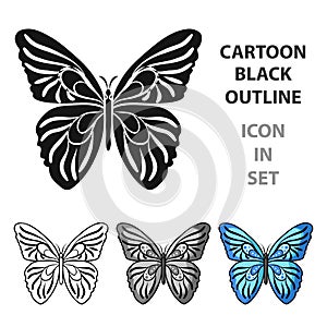 Butterfly icon in cartoon style isolated on white background. Insects symbol stock vector illustration.