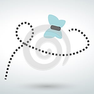 butterfly icon isolated vector on a wite backround photo