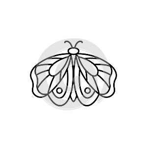 Butterfly icon in linear Minimal Trend Style. Vector Linear Insect Logos for beauty salons, manicure, massage, Spa