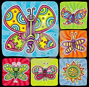 Butterfly icon set.