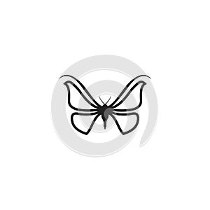 Butterfly icon vector logo design template on white background