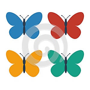 Butterfly Icons on white background.