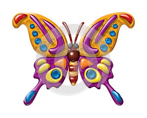 Butterfly illustration plasticine figurines