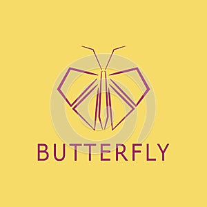 butterfly illustration in straight line style