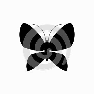 Butterfly insect black silhouette animal. Vector