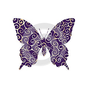 Butterfly insect spiral pattern color silhouette animal
