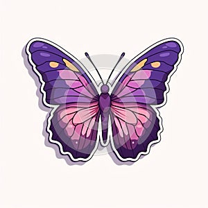 Butterfly isolated on white background. Hand drawn vector illustration