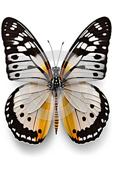 Butterfly isolated on white background with soft shadow. Clipping path included.