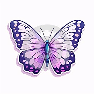 Butterfly isolated on white background. Vector illustration in flat style