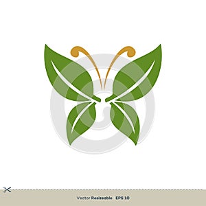 Butterfly Leaves Wing Logo Template Illustration Design. Vector EPS 10