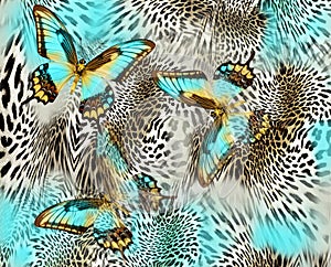 Butterfly leopard skin pattern