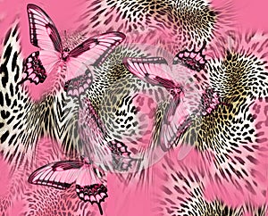Butterfly leopard skin pattern