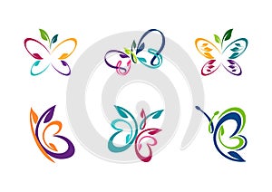 Butterfly logo, butterfly abstract concept