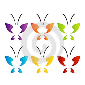 Butterfly logo in rainbow colors