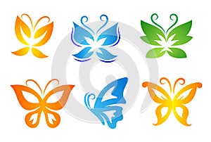 Butterfly logo set.