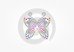 Butterfly logo, spa, fashion, beauty woman, massage, relax, cosmetic, and healthcare concept design