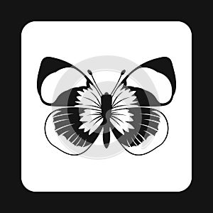 Butterfly with long antennae icon, simple style