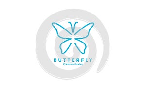 butterfly modern shape unique line logo symbol icon vector graphic design illustration photo