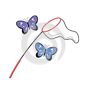 Butterfly net flat isolated vector illustration