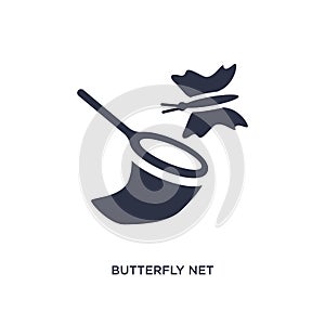 butterfly net icon on white background. Simple element illustration from kids and baby concept