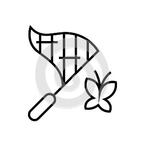 Butterfly - net line icon, concept illustration, outline symbol, vector sign, linear symbol.