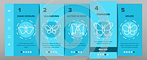 Butterfly Onboarding Icons Set Vector