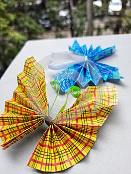 This butterfly from origamy paper is beautiful isn& x27;t it