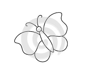 Butterfly outline icon. Linear style sign for mobile concept and web design. Insect simple line art vector. Symbol, logo