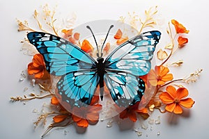 Butterfly painted in watercolor