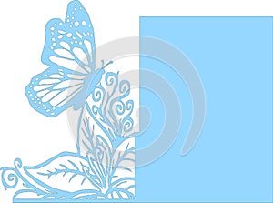 Butterfly pattern for card, wedding tamplate butterfly, cut butterfly pattern, cricut design, vector wedding card, Butterfly on fl photo