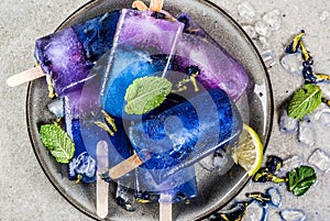 Butterfly pea flower popsicles