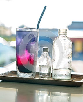 Butterfly pea ice cube