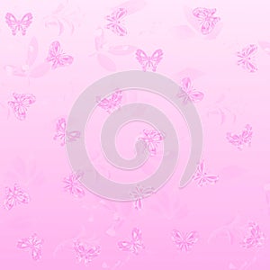 Butterfly and plant Texture pink background