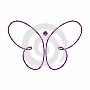 Butterfly purple icon