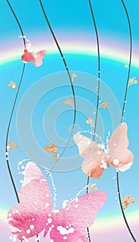 Butterfly and rainbow