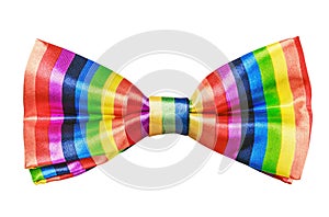 Butterfly rainbow tie isolated on white