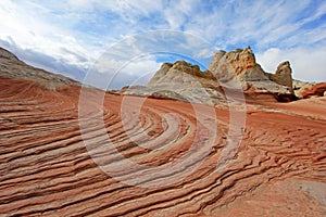 Butterfly, a rock formation at White Pocket, Coyote Buttes South CBS, Paria Canyon Vermillion Cliffs Wilderness, Arizona