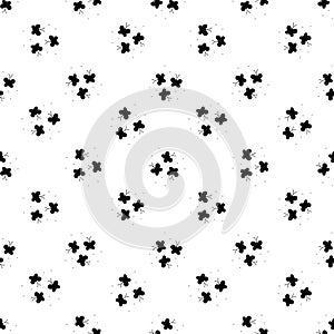 Butterfly seamless pattern. Repeating cute butterflies background. Repeated modern flowers design prints. Sample texture black